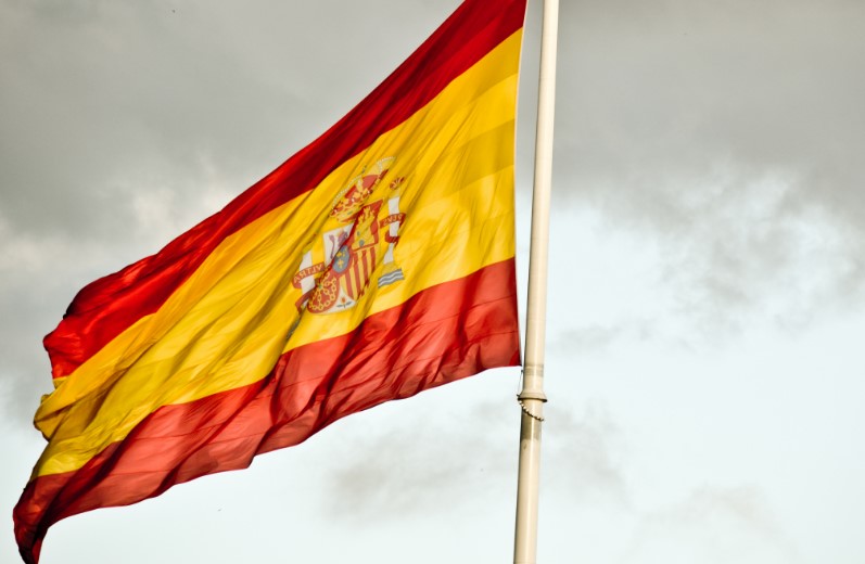 Bandera de España en la Plaza de Colón, Madrid. Foto: Nacho Rascón