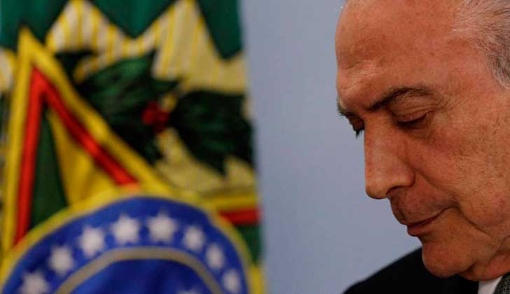 Fiscalía de Brasil denuncia formalmente a Temer por corrupción.