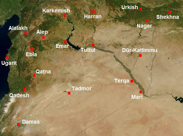 Mapa de los estados que ocuparon la Siria contemporánea desde el el segundo milenio A.C. hasta nuestra era. Zunkir / Wikimedia Commons 