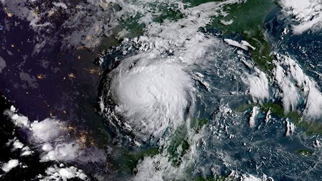 Huracán Harvey. aproximándose a Estados Unidos el 24 de agosto de 2017. Foto: NASA