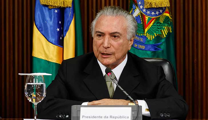 Temer denuncia "una conspiración" que "busca desestabilizar mi Gobierno y paralizar el avance de Brasil".