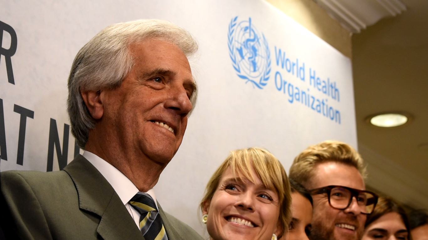 Tabaré Vázquez, al cierre de la Conferencia Mundial de la OMS sobre las Enfermedades No Transmisibles. Foto: Carlos Loría - LARED21