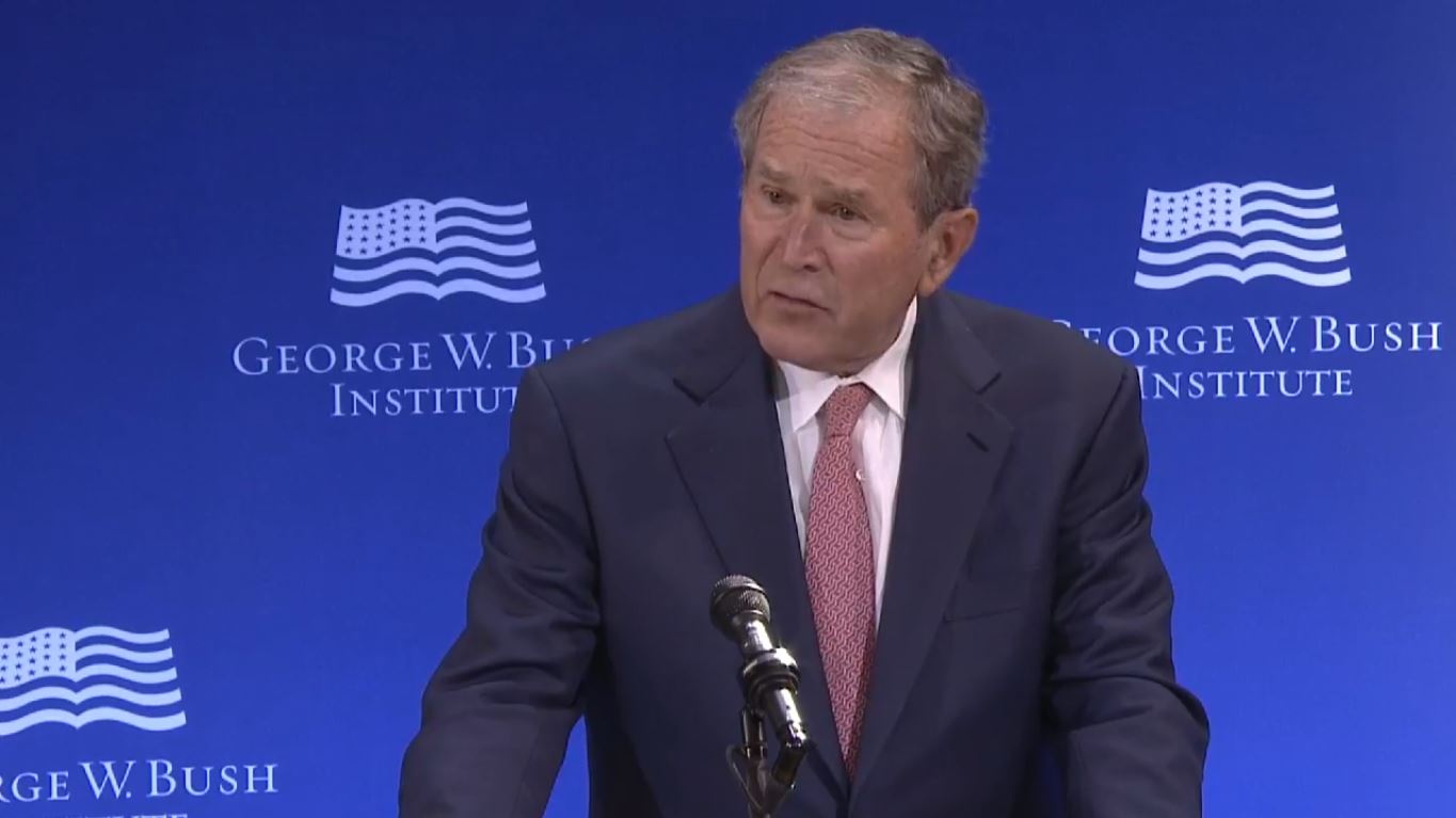 Bush durante su alocución en el Lincoln Center. Foto: captura de pantalla