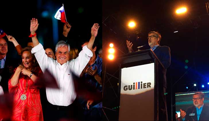 Elecciones en Chile: Piñera y  Guillier competirán por la presidencia en segunda vuelta .