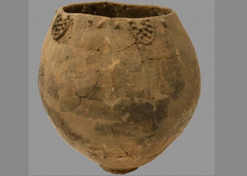 El recipiente neolítico, que se pudo haber utilizado para hacer el vino, fue encontrado en el pueblo de Khramis Didi-Gora (Mindia Jalabadze, Museo Nacional de Georgia / PNAS).