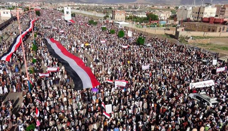 Yemeníes exigen cese del bloqueo saudí a Yemen. Foto de archivo.