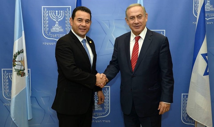 Guatemala trasladará su embajada a Jerusalén. Foto: Morales y Netanyahu/ GPO-Haim-Zach