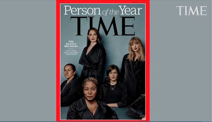 La revista Time nombra "persona del año" al movimiento #MeToo.