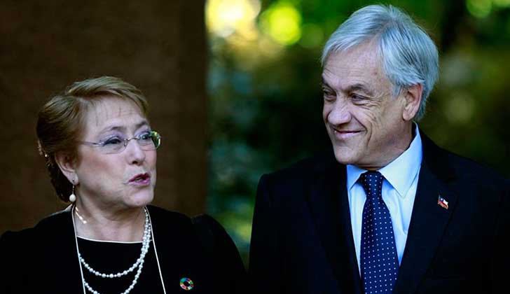 Bachelet anunció a Piñera que enviará al Congreso el proyecto de ley para una Nueva Constitución. Foto: Agencia Uno