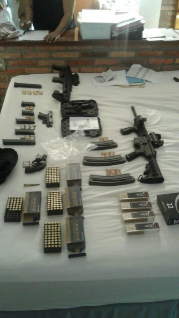 Armas incautadas a Balcedo / Foto: Infobae