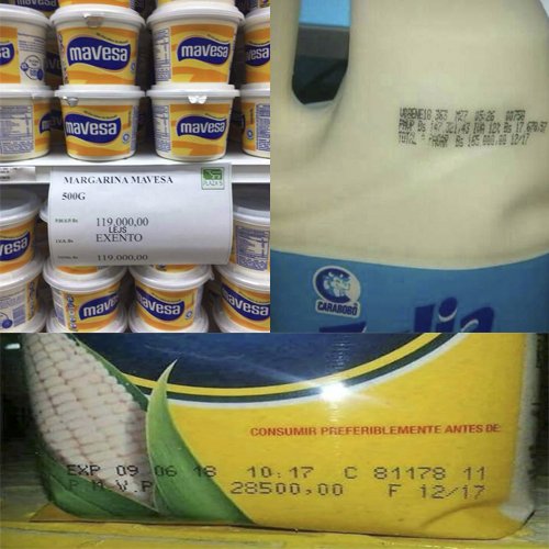 Un envase de margarina cuesta 119.000 bolívares, casi la mitad del salario mínimo de todo un mes. Foto: Twitter/JPalomo1