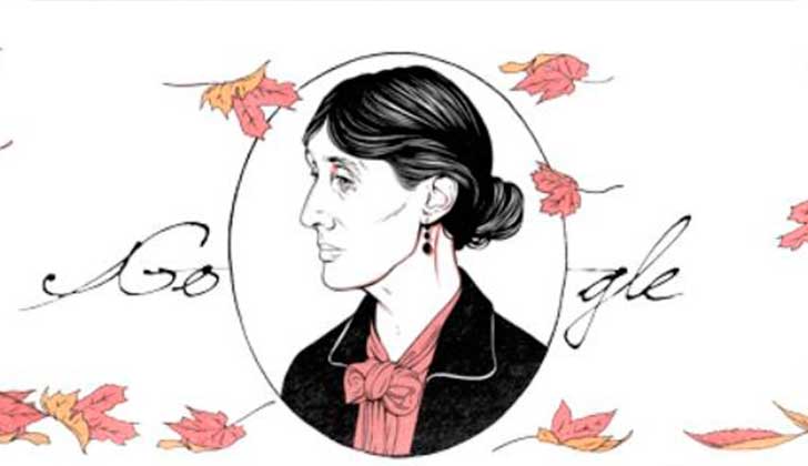 Imagen del doodle Google del 25 de enero en homenaje a Virgina Woolf.