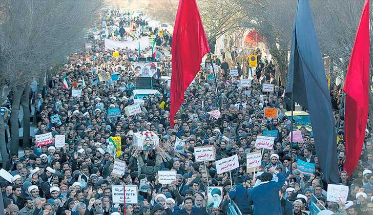 Miles de iraníes se movilizan en apoyo al Gobierno y en contra de EE.UU. e Israel. Foto: EFE