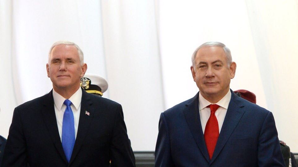 Netanyahu se refirió a Pence como "su amigo" y agradeció que EE.UU. reconociera a Jerusalén como capital de Israel. Foto: twitter.com/netanyahu