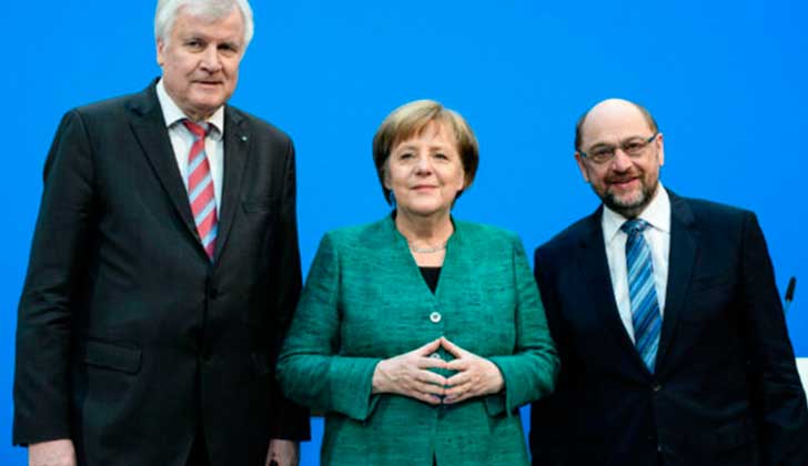 Angela Merkel alcanza un acuerdo de gobierno con los socialdemócratas. .