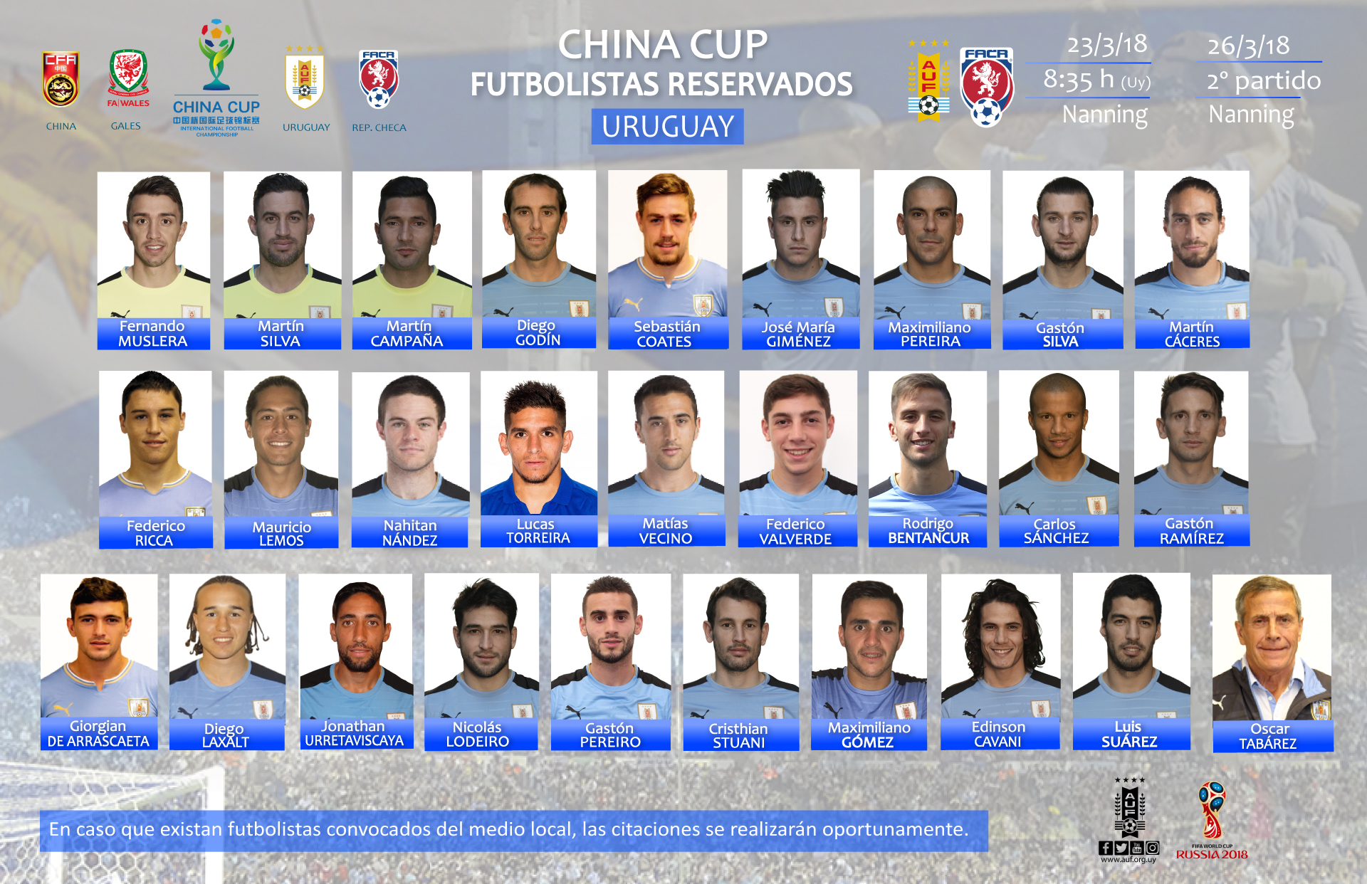 Reservados de uruguay China Cup
