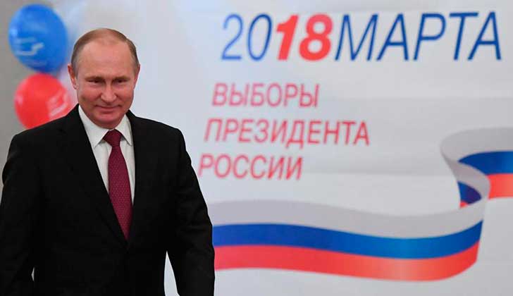Putin logra la reelección con más del 70% de los votos. Foto: EFE