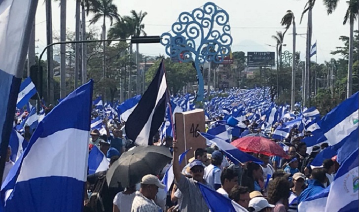 Multitudinaria marcha por justicia y democracia en Nicaragua.