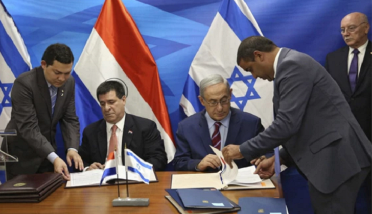 Foto: el presidente de Paraguay, Horacio Cartes junto al primer ministrio Israelí, Benjamín Netanyahu.