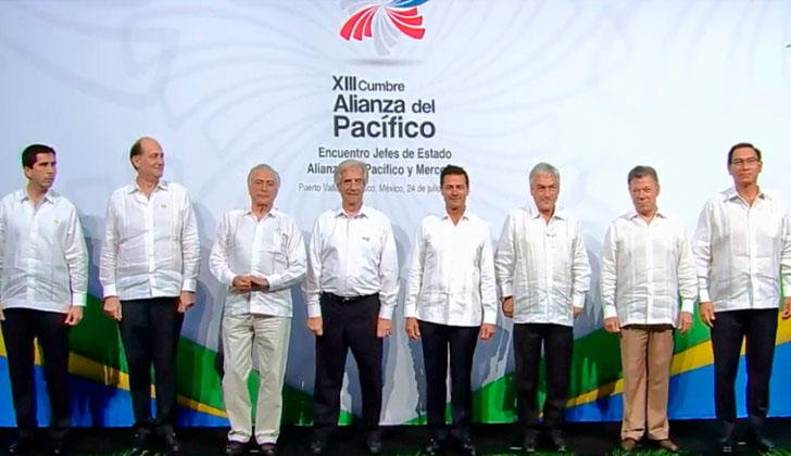 Presidentes del MERCOSUR y de la Alianza del Pacífico. Foto: Presidencia de la República. 