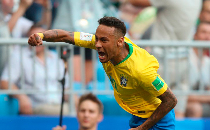 Neymar festejando el primer tanto de Brasil / Foto: @CBF_Futebol