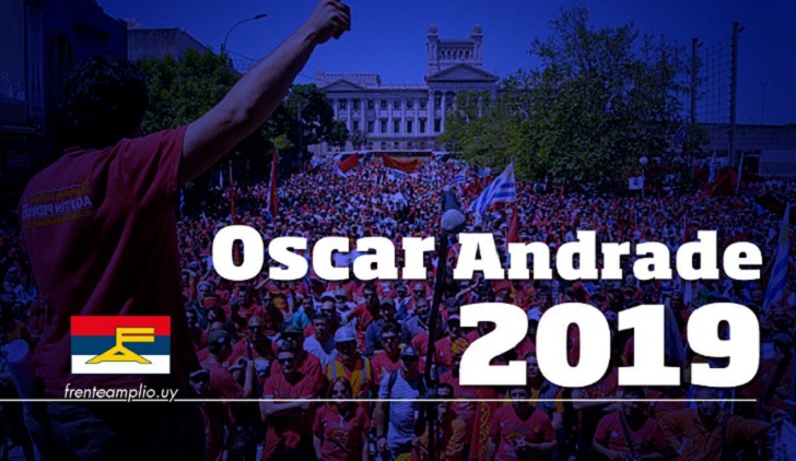 Oscar Andrade será el precandidato del PCU para las internas del FA. Foto:  @//twitter.com/JuanCastilloPCU
