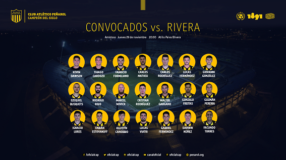 Convocados Peñarol vs Riverasm