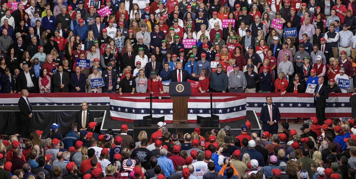Trump en un mitín político en Indiana, Indianapolis. Foto: Twitter/RealDonaldTrump