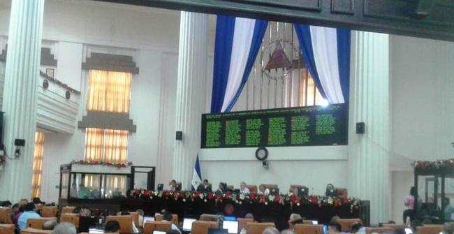 Momento en que la Asamblea Nacional de Nicaragua votó a favor del cerrar el Centro Nicaragüense de Derechos Humanos. Foto cortesía de cenidh.org