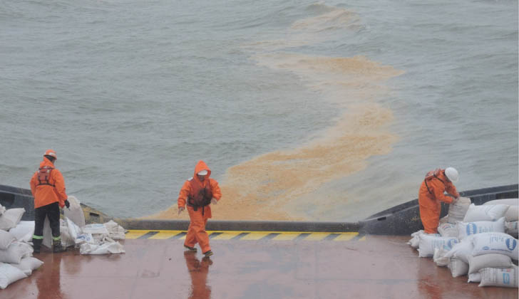 Ejercicio POLEX (Simulación de Derrame de Hidrocarburos. Foto: Armada Nacional.