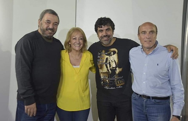 De izquierda a derecha: Mario Bergara, Carolina Cosse, Óscar Andrade y Daniel Martínez. Foto: FA