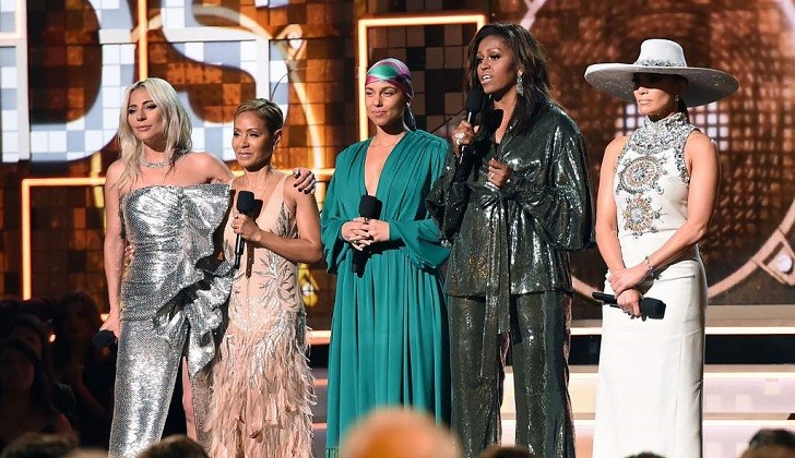 El discurso de Michelle Obama, Lady Gaga, Jennifer Lopez y Jada Pinkett Smith en los Grammy 2019