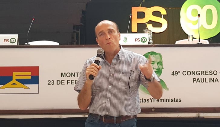 Daniel Martínez durante el 49º Congreso ordinario del Partido Socialista “Paulina Luisi”.