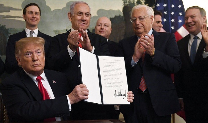 Trump reconoce la soberanía israelí en los Altos del Golán.