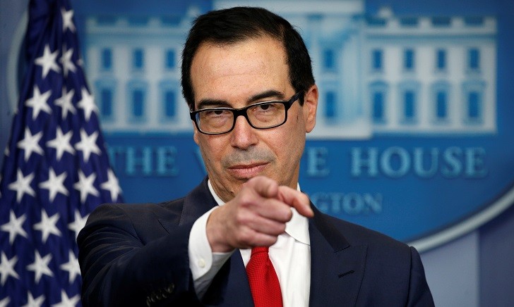 U.S.Treasury Secretary Steve Mnuchin announces measures taken to maximize pressure on North Korea to abandon its weapons programs during a press briefing at the White House in Washington, U.S., June 29, 2017.  REUTERS/Kevin Lamarque     TPX IMAGES OF THE DAY - RTS195ZV