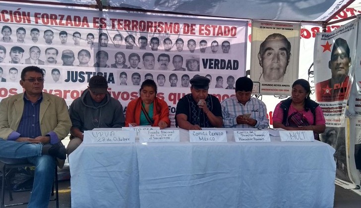 “Verdad y justicia. Perdón nunca, y ¡olvido jamás!”, plantón por víctimas de desaparición forzada en México