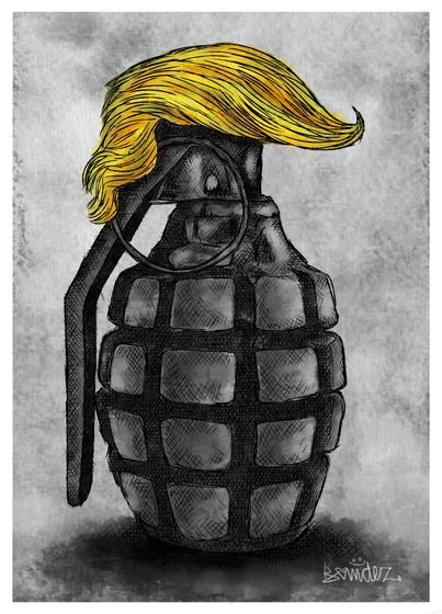 "Mr. Danger Trump". Caricatura de Ricardo Bermúdez