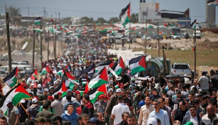  Miles de palestinos se marcharon en Cisjordania y Gaza por el Día de la Nakba