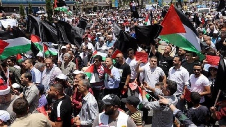 Protesta en Palestina contra el "pacto del siglo" de Trump