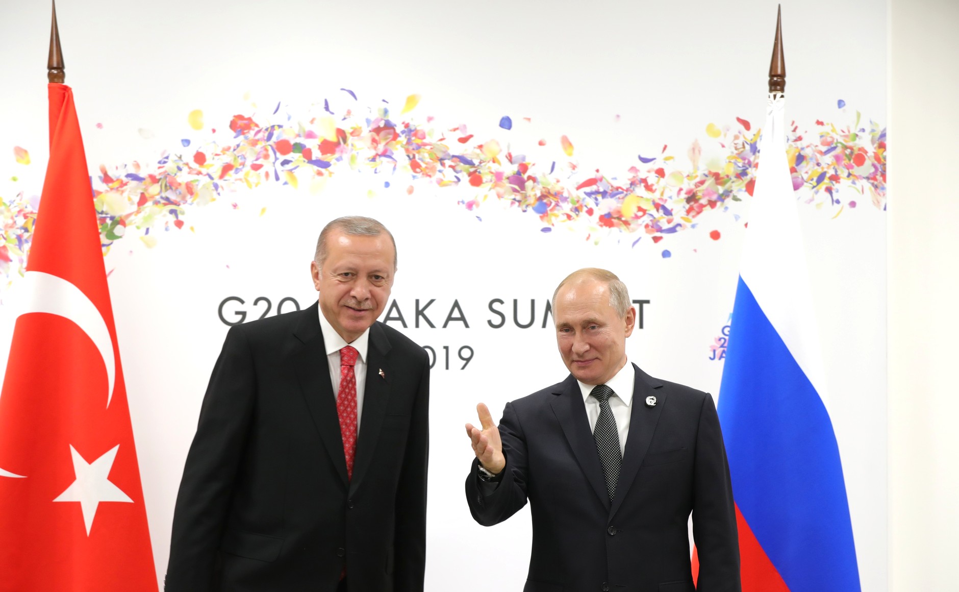 El presidente ruso Vladimir Putin junto con su par turco Recep Tayyip Erdogan en la Cumbre G20 en Japón, en junio. Foto: Kremlin.ru