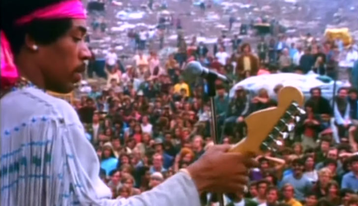 Jimi Hendrix en Woodstock.