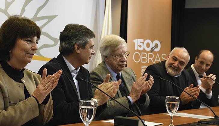 Marisa Lindner (INAU), Álvaro García (OPP), Danilo Astori (MEF) y Wilson Netto (ANEP). Foto: ANEP.
