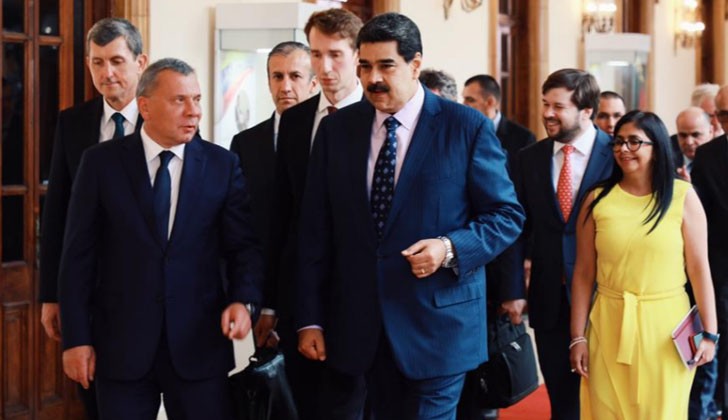 El presidente de Venezuela, Nicolás Maduro, recibió al vice primer Ministro de la Federación Rusa, Yuri Ivánovich Borisov. Foto: Twitter.