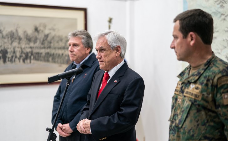 Piñera en la conferencia de prensa de este domingo / Foto: Presidencia de Chile
