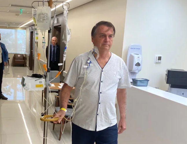 Jair Bolsonaro en el hospital Vila Nova Star, en São Paulo, el 16 de julio del 2021. Foto de archivo: Instagram / jairmessiasbolsonaro