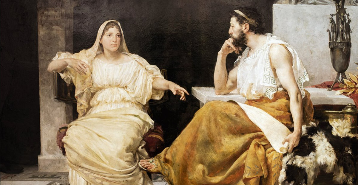 "Aspasia y Pericles", cuadro de Jose Garnelo Alda, realizado en 1893.