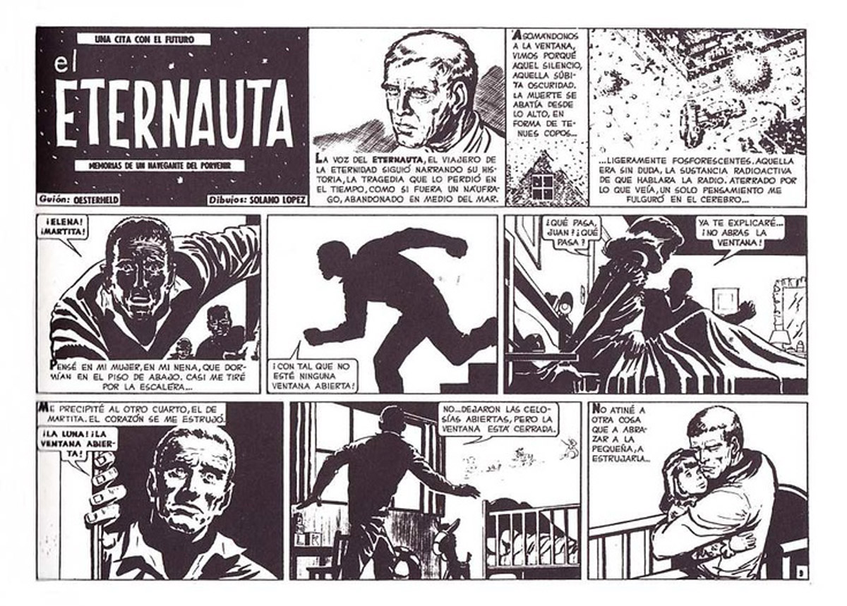 Partes de como era el comic original El Eternauta.