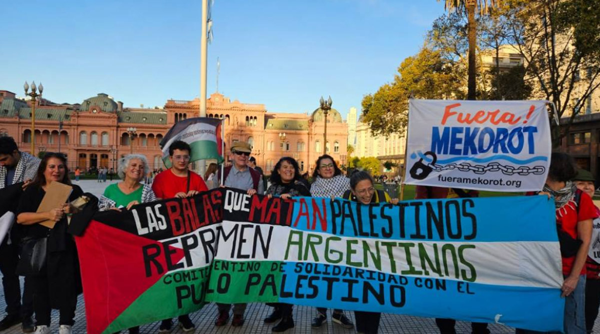 Marcha en Argentina en solidarización con el pueblo palestino y exigir FUERA MEKOROT DE LAS AGUAS LATINAS.