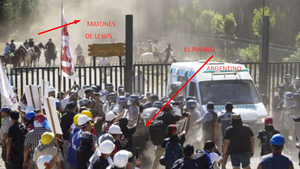 Los matones del magnate también se vieron implicados en actos de violencia contra el pueblo cuando los marchantes se disponian a realizar las denuncias por incendios intencionales este pasado verano entre diciembre 2024 y febrero 2025.
