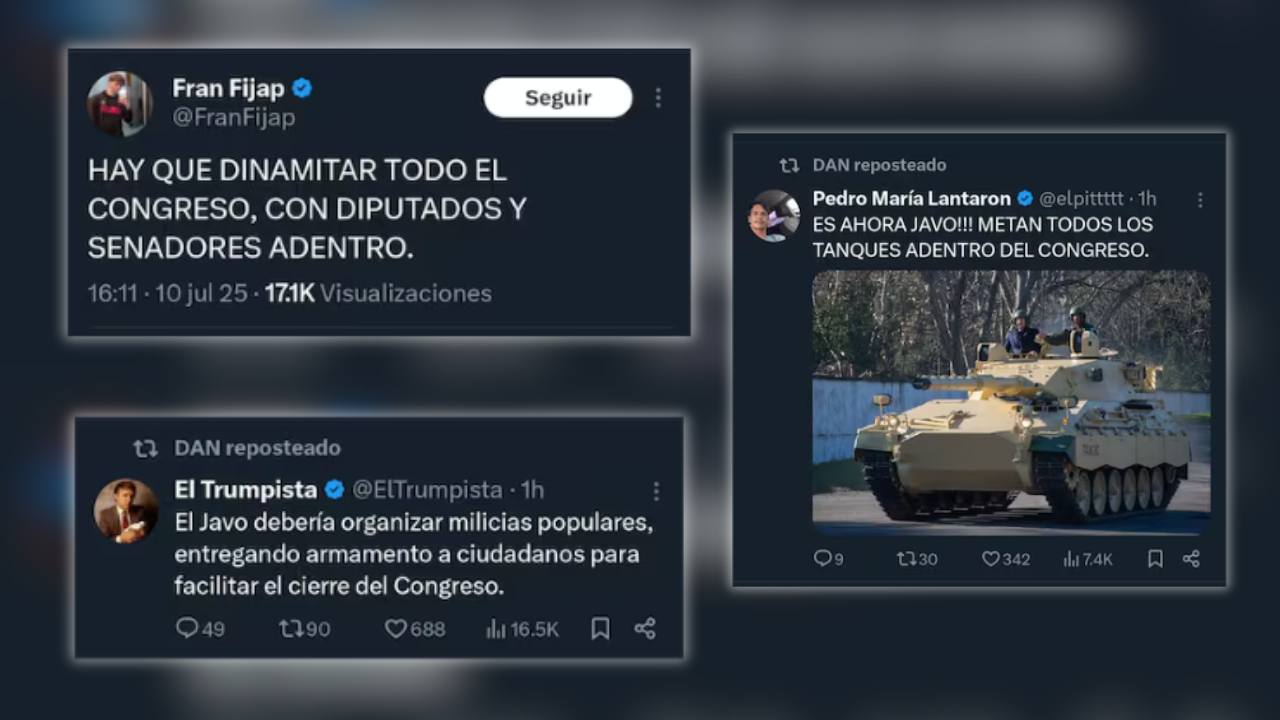 amenazas tuiteros milei